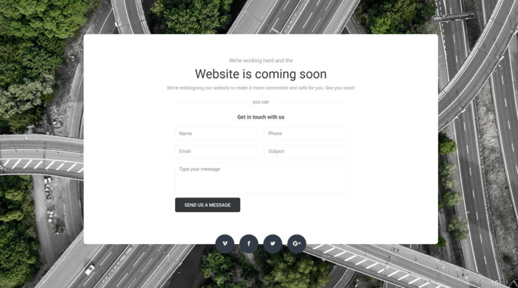 Premade coming soon pages from Divi Den