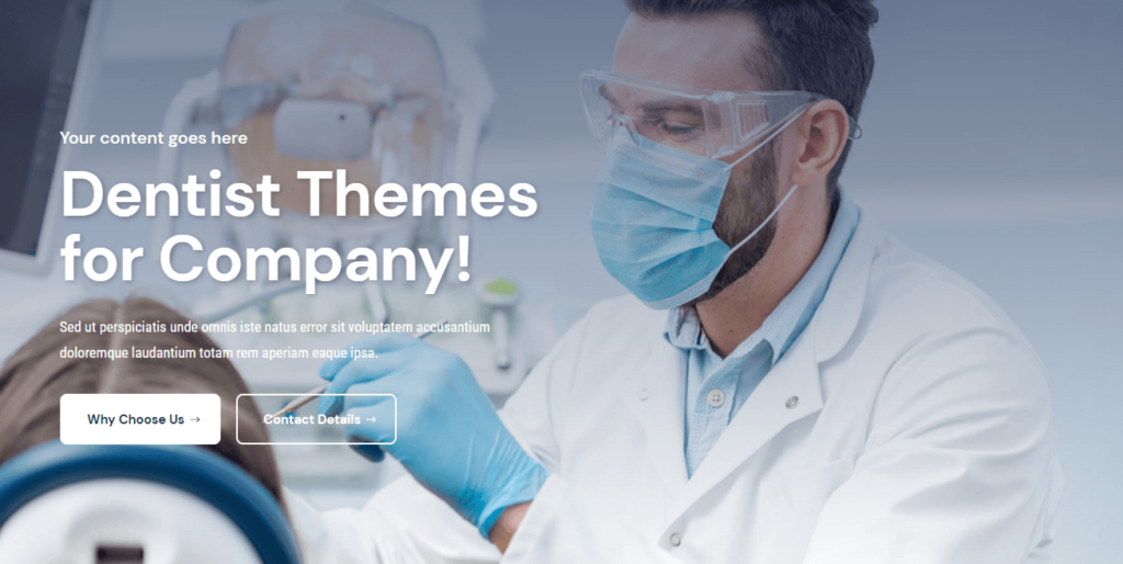 Dentist page layout from Divi Express
