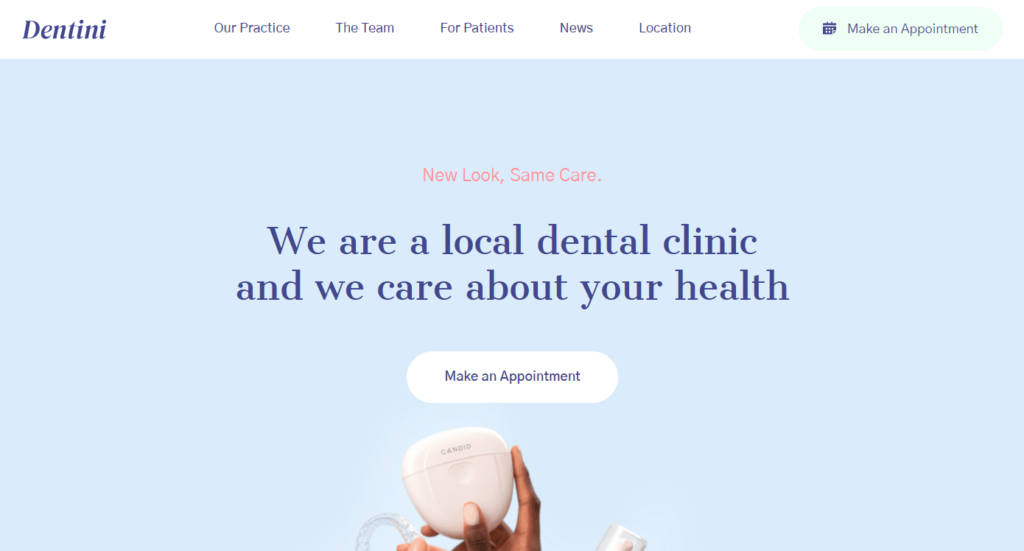 An example of One by Template Monster's template for a dentist website

