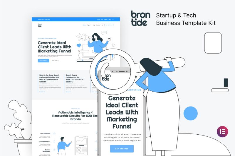 Brontide - IT Solutions Technology Startup Elementor Template Kit