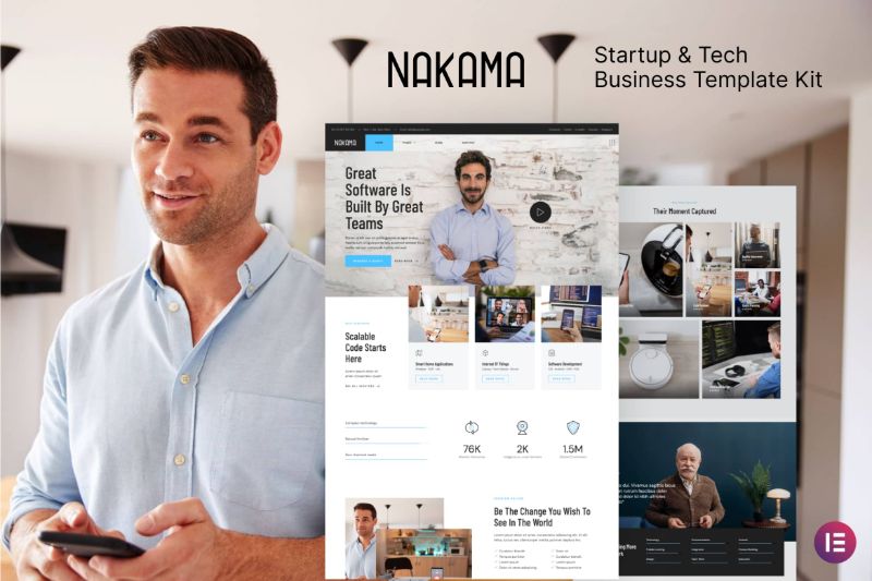 Nakama - Startup & Tech Business Elementor Template Kit