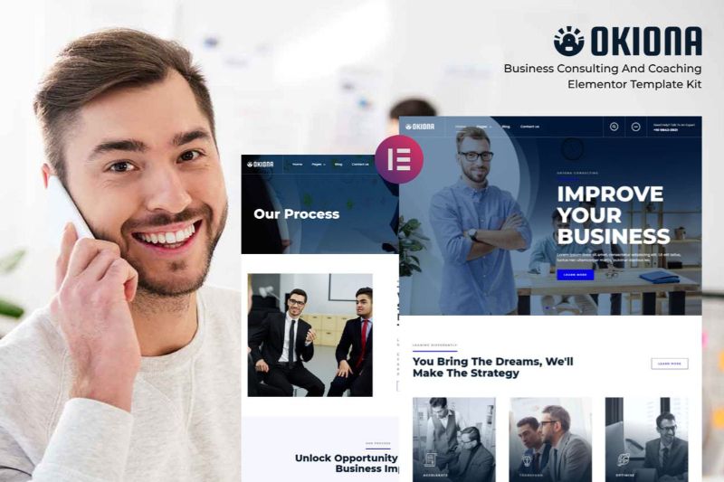 Okiona - Business Coaching Consulting Elementor Template Kit