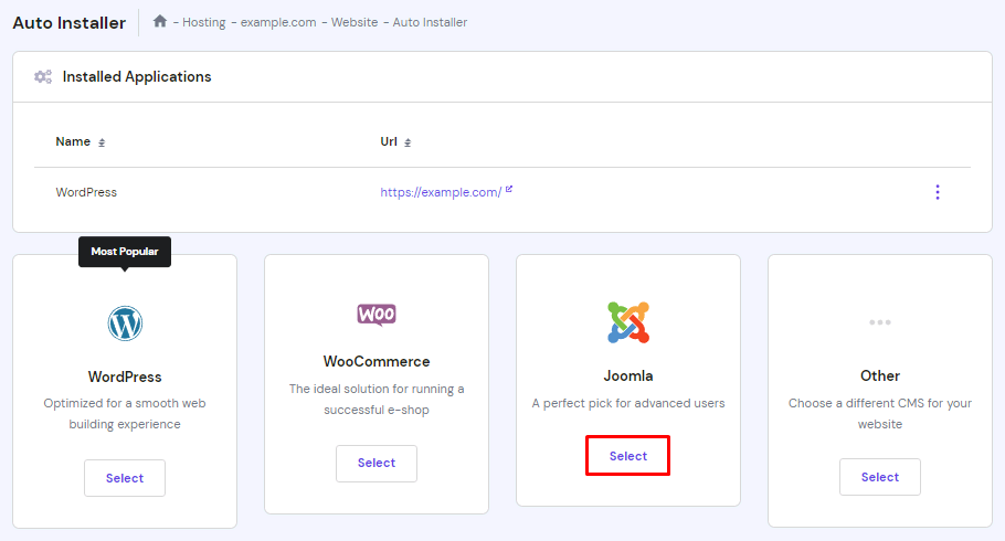 Installing Joomla on Hostinger