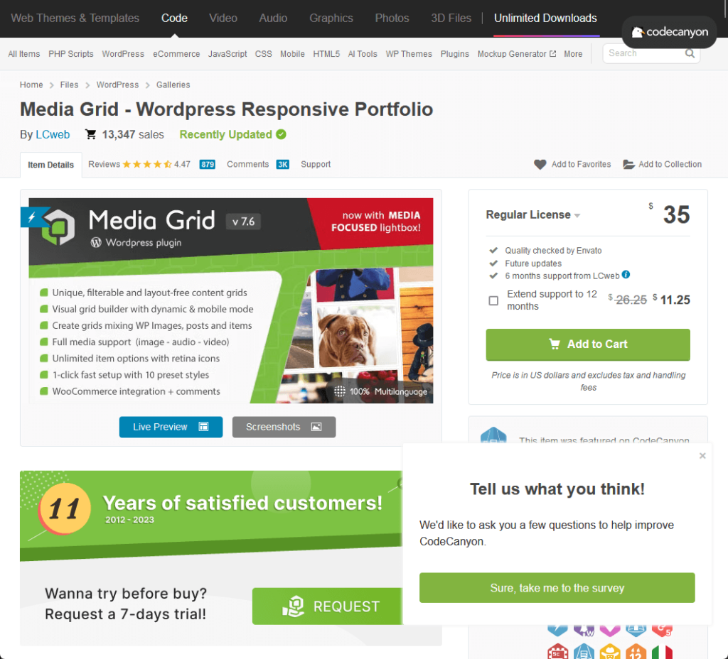 Media Grid - WordPress Portfolio