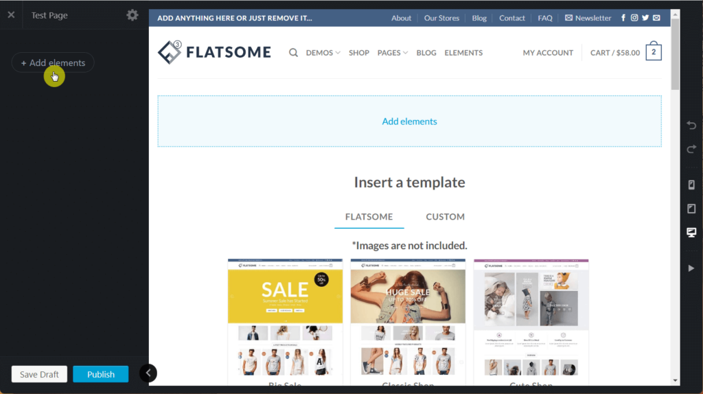 Click add elements