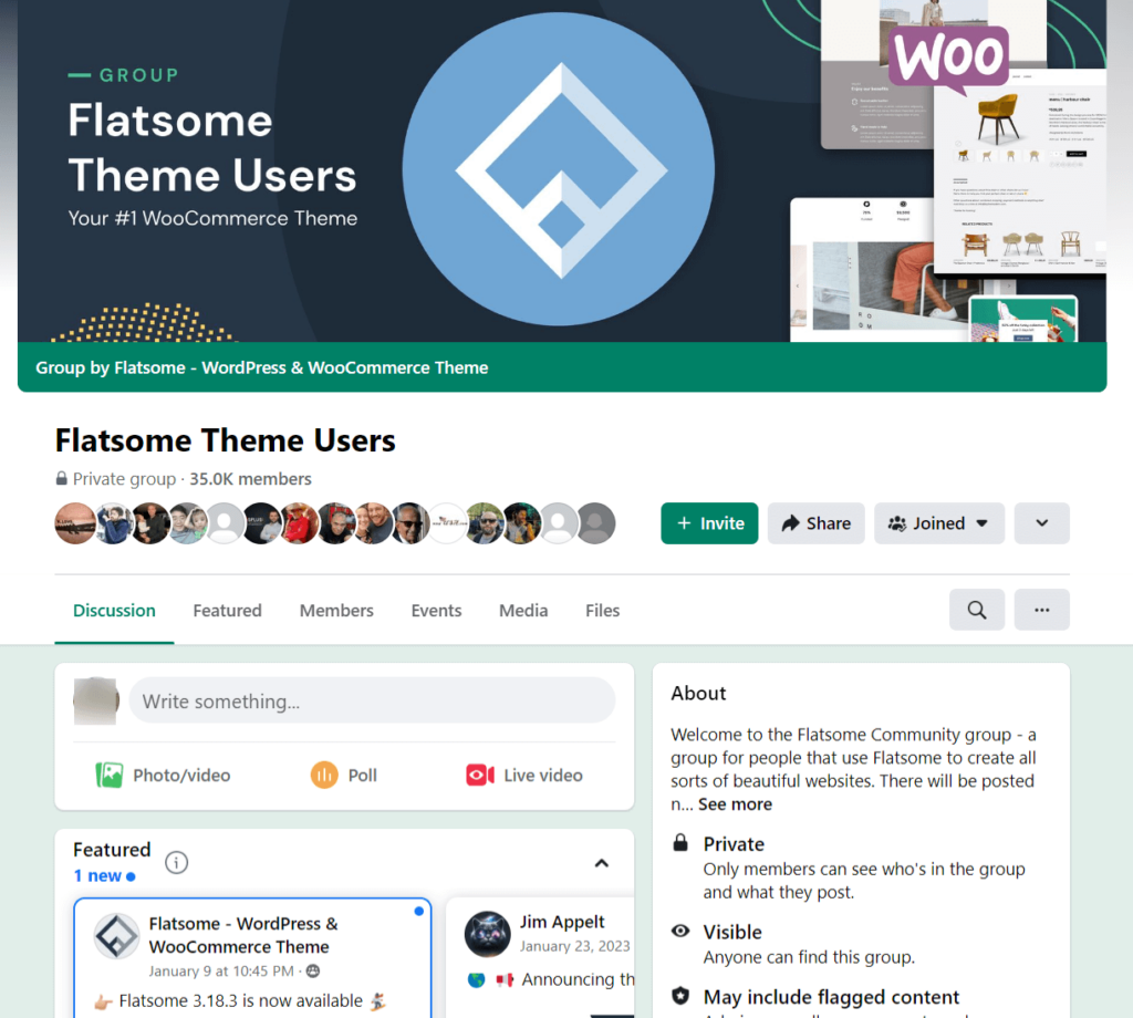 Flatsome Theme Facebook group