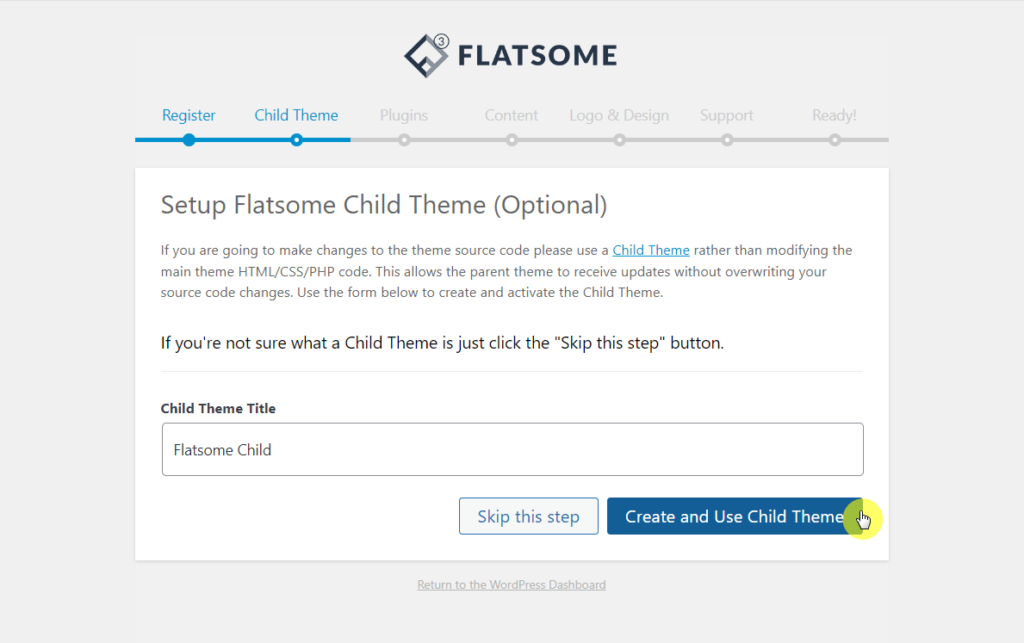 Create and use a child theme