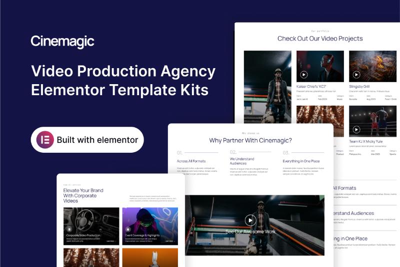 Cinemagic - Video Production Agency Elementor Template Kit