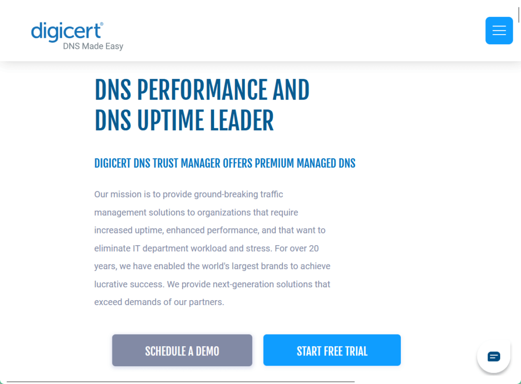 DNS performance and DNS uptime leader