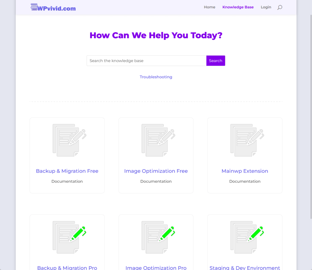wpvivid documentation home page