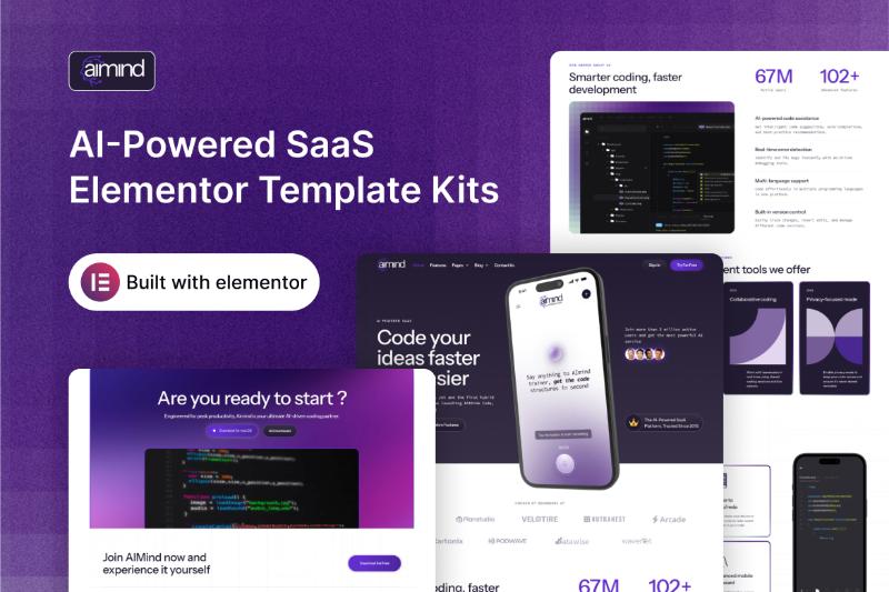 AIMind - AI-Powered SaaS Elementor Template Kit